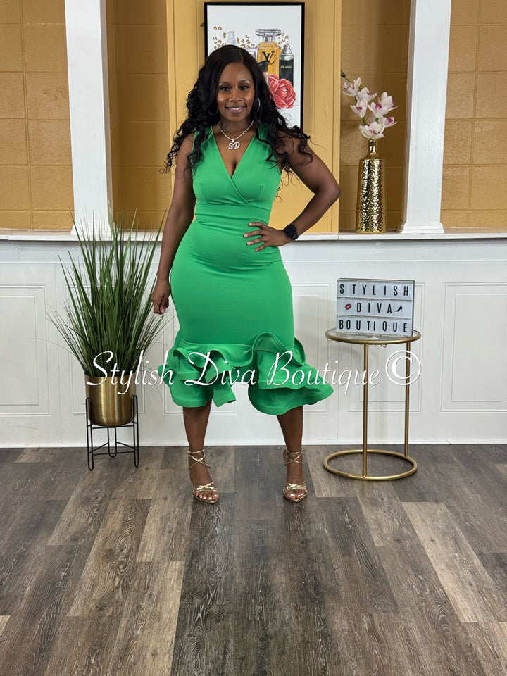 Majestic Midi Dress (Green)