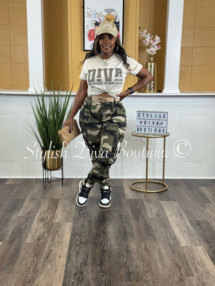 Sienna Camo Cargo Joggers (Light Camo)