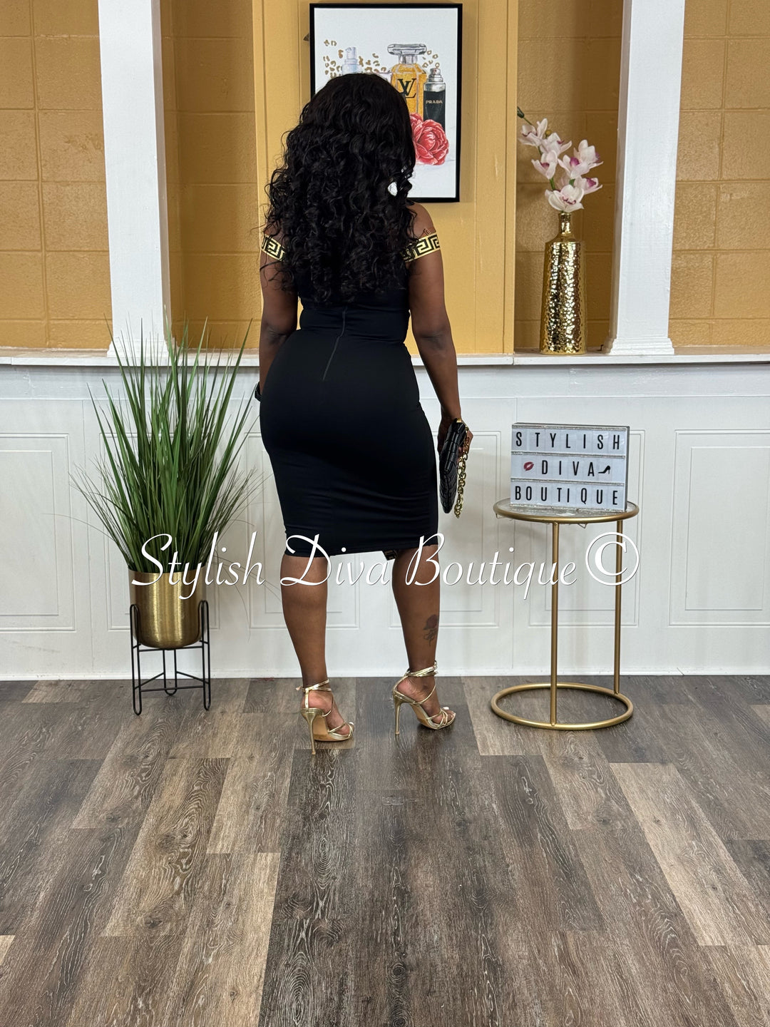 Golden Rule Midi Dress (Black)