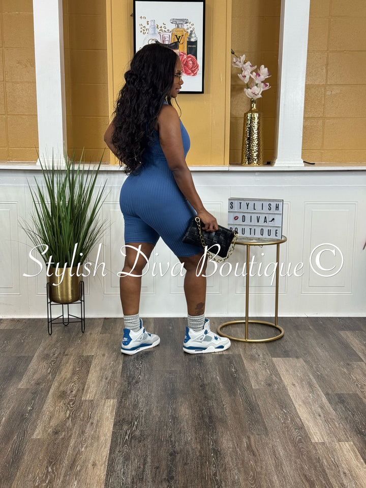 Can’t Resist Sleeveless Romper (Blue)