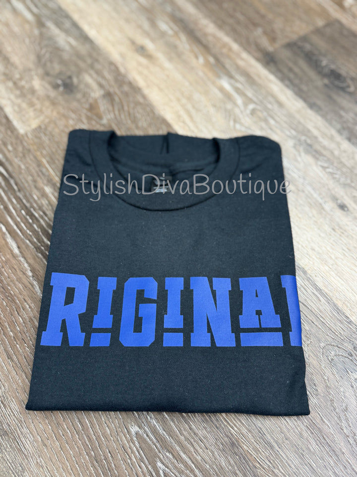 ORIGINAL Signature Graphic Tee (Black Shirt/Royal Blue Print)