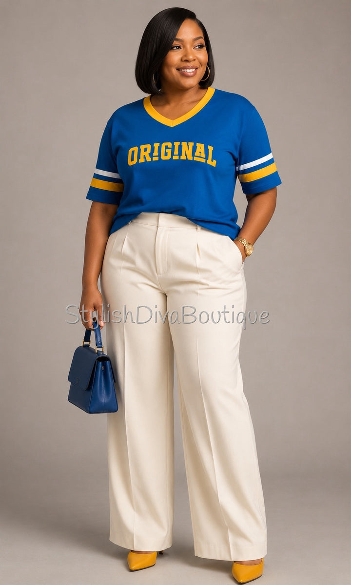 ORIGINAL Varsity Tee (Royal Blue/Gold/White)