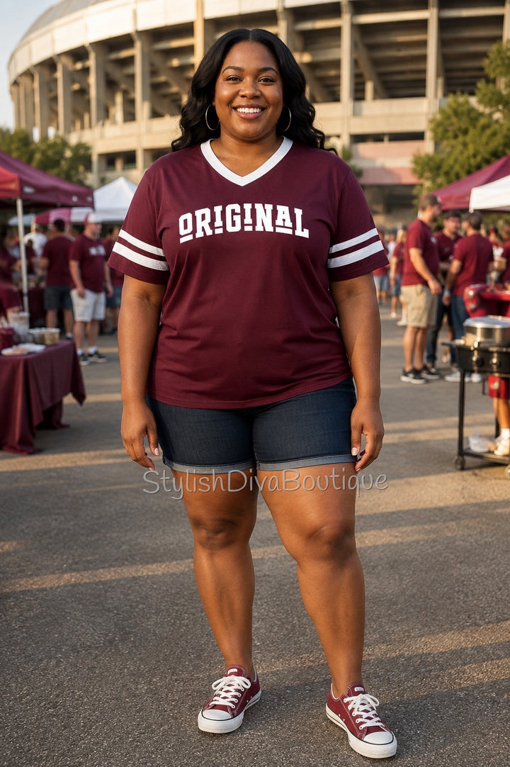 ORIGINAL Varsity Tee (Maroon/White)
