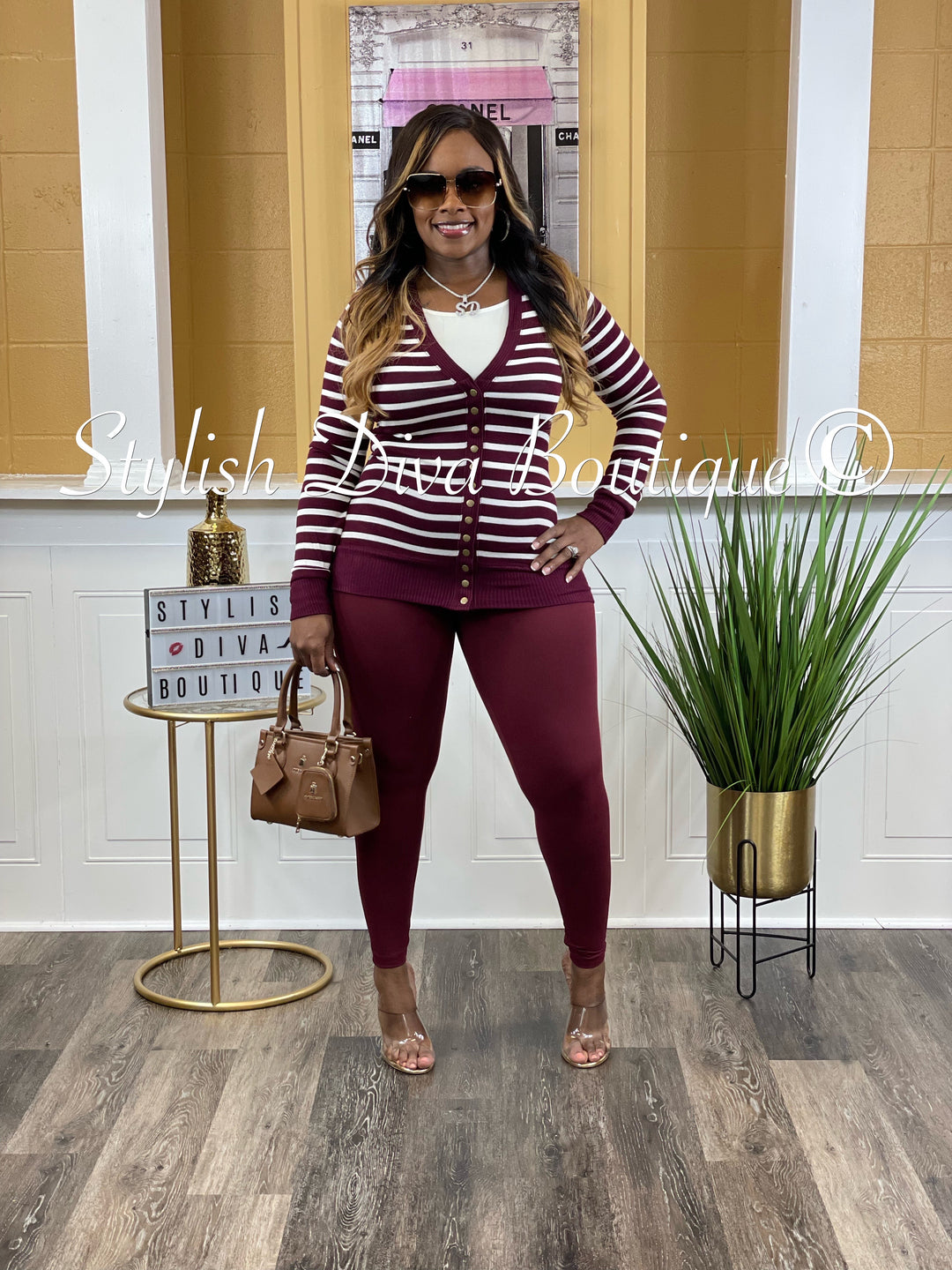 About My Business 3pc Set up to 3XL (Dk Burgundy/Ivory)