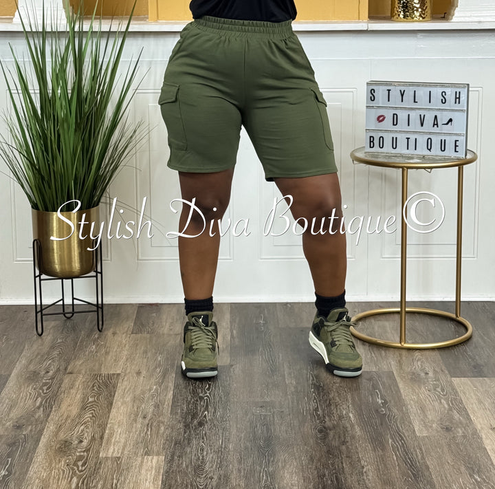 Street Chic Cargo Shorts (Olive)