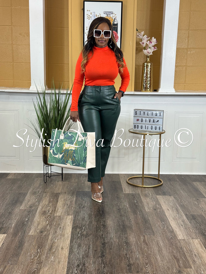 Luxe Emerald Leather Pants