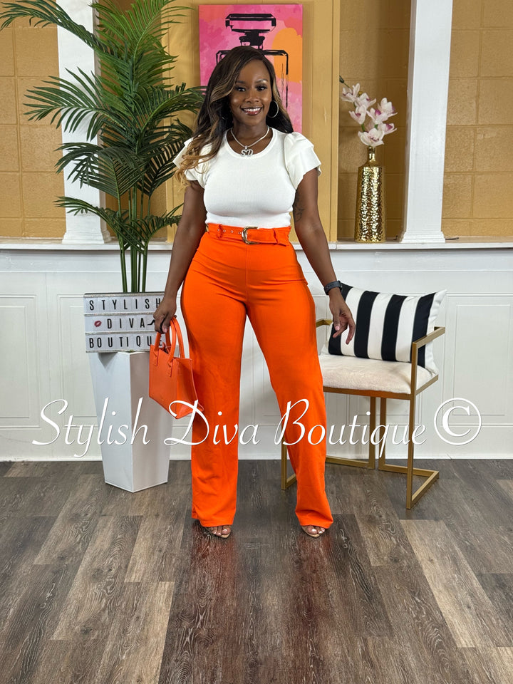 Booked & Bold Pants (Orange)