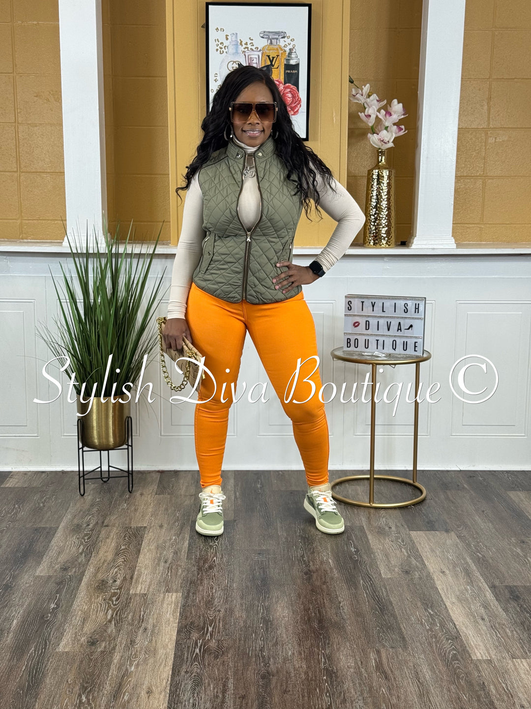 Rowan Quilted Padded Vest up to 2XL (Lt Olive)