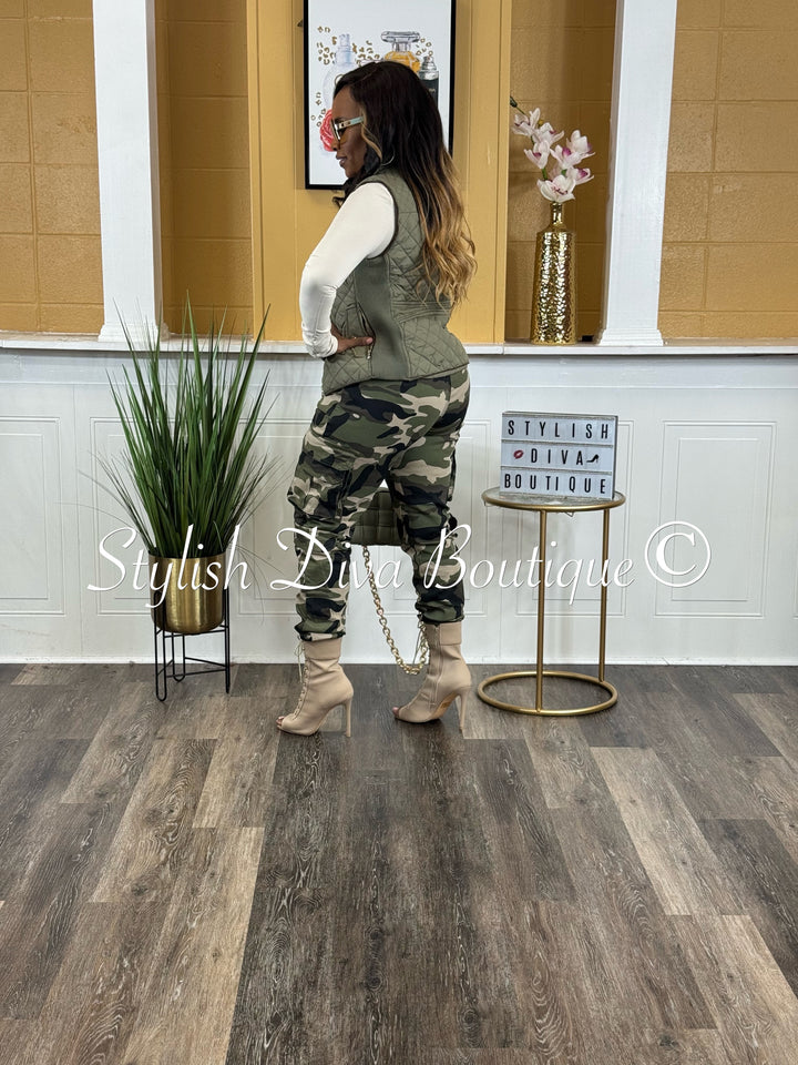 Rowan Quilted Padded Vest up to 2XL (Lt Olive)