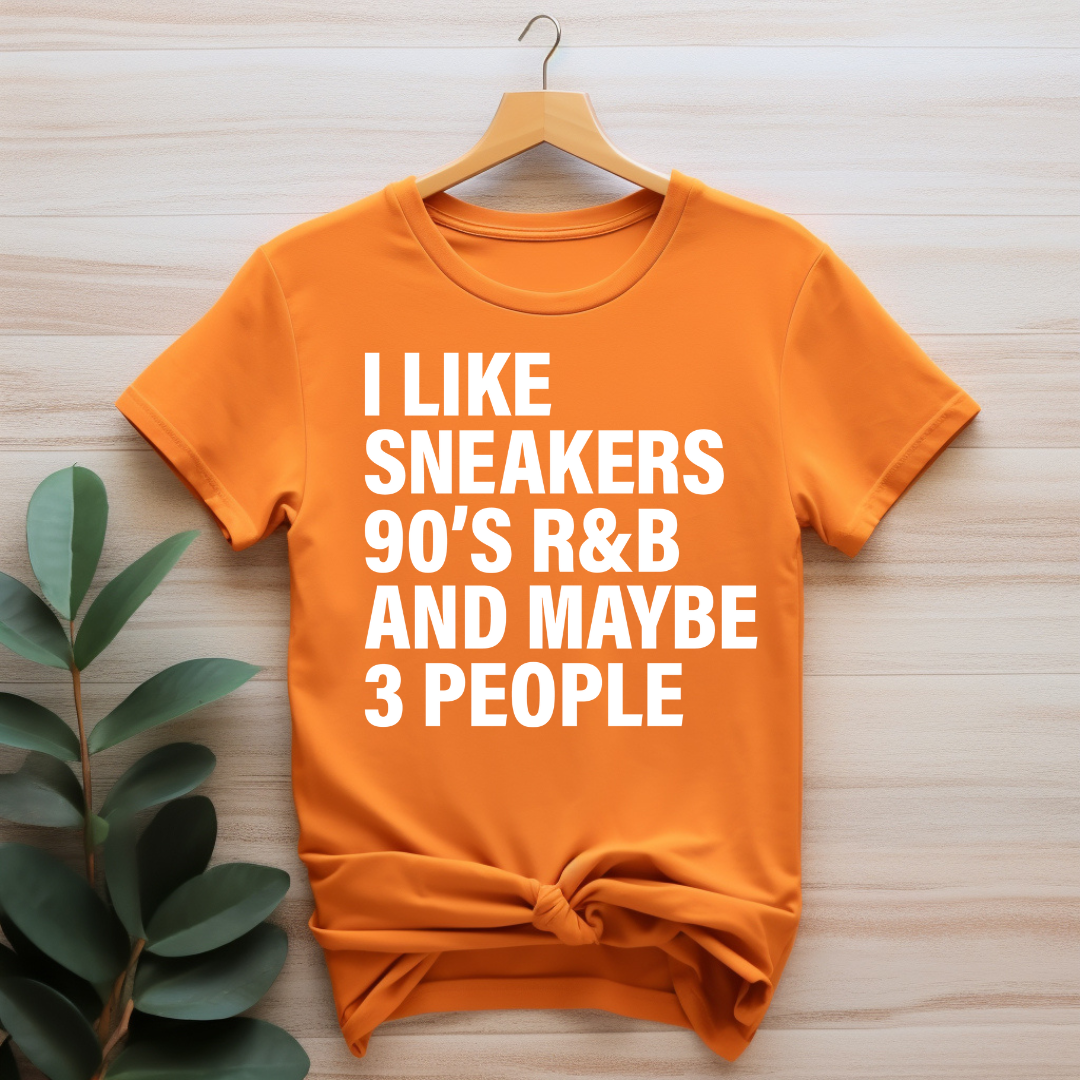 I Love Sneakers & 3 People T-Shirt (White Print)