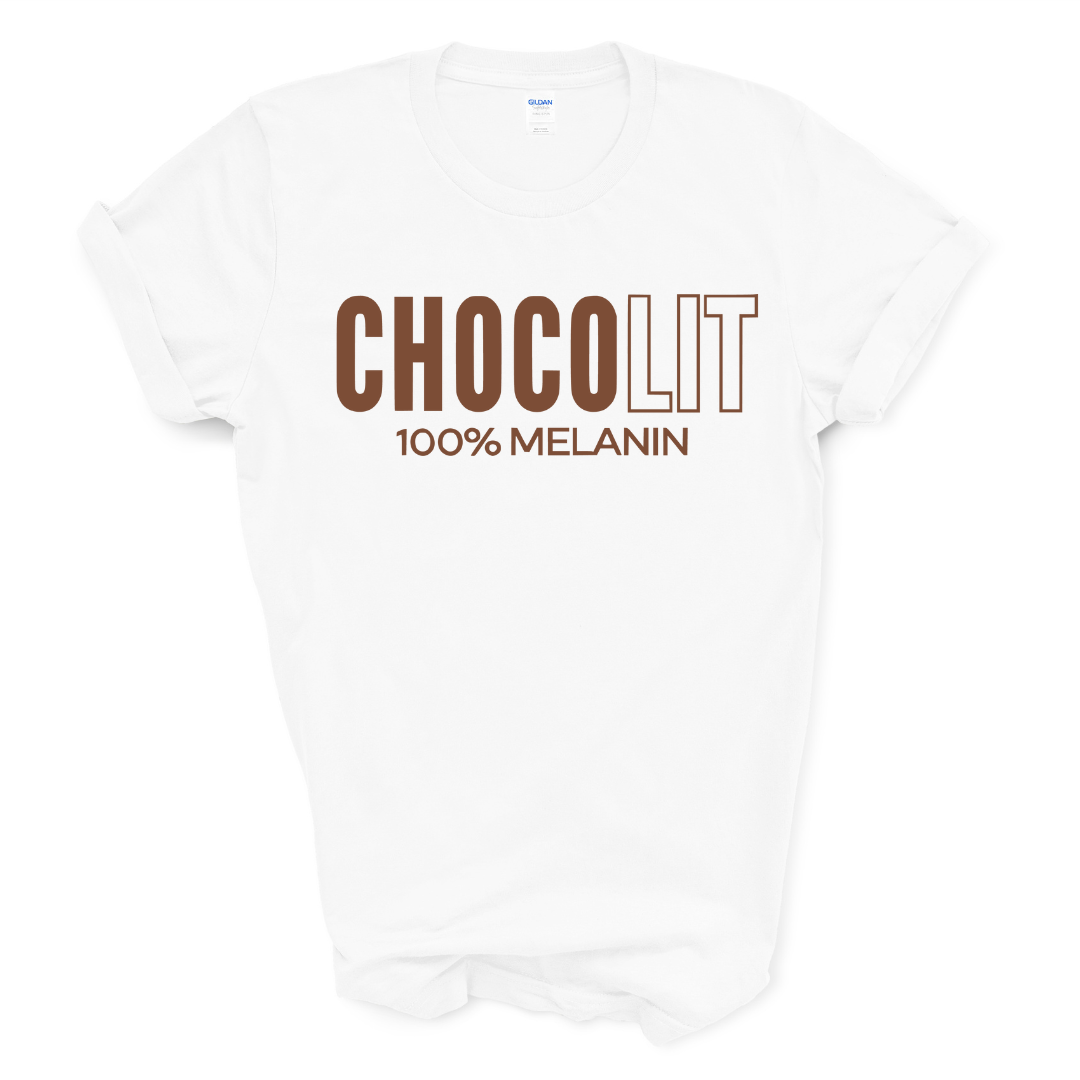 100% Chocolit Graphic Tee (Brown Print)