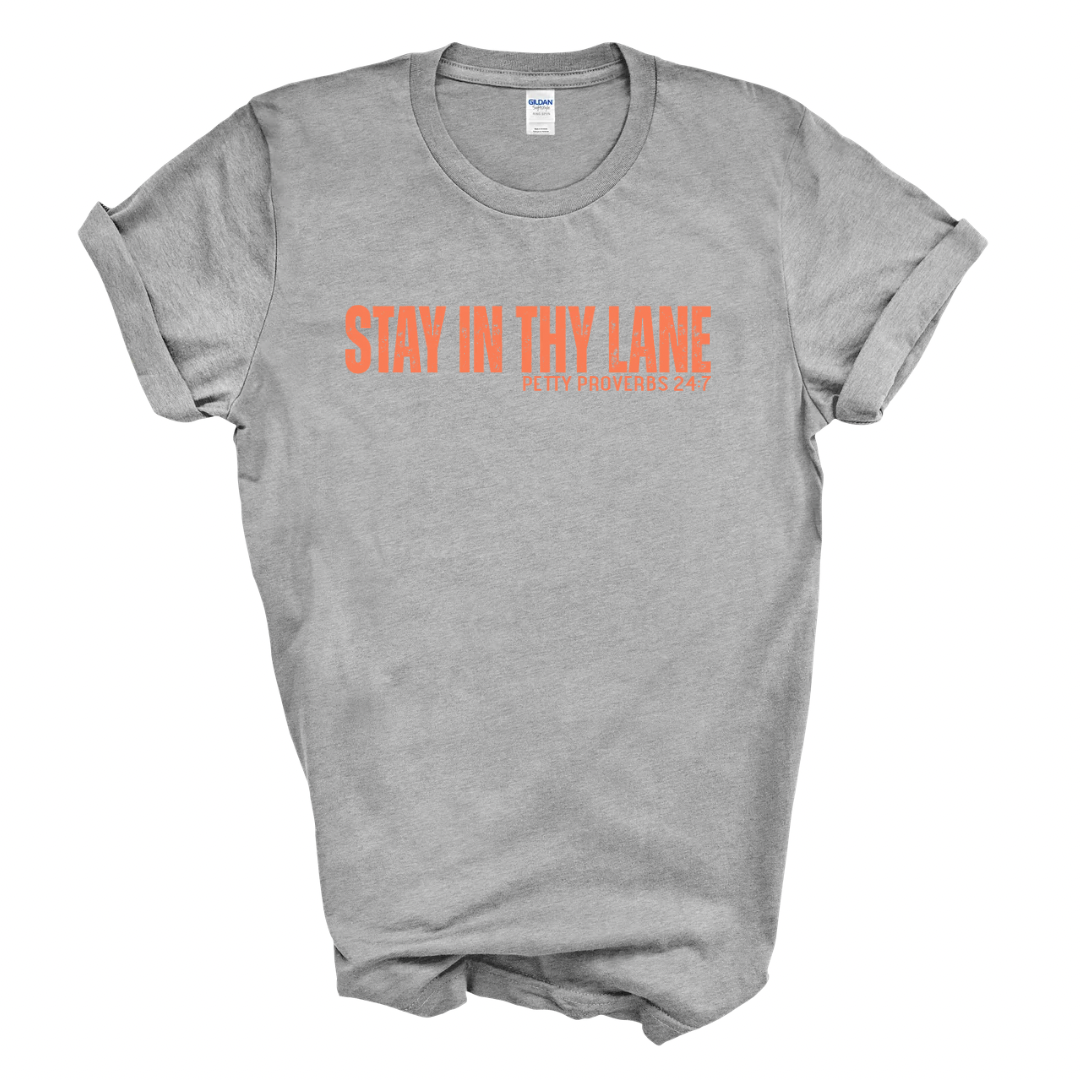 Stay in Thy Lane Graphic Tee (Coral Print)