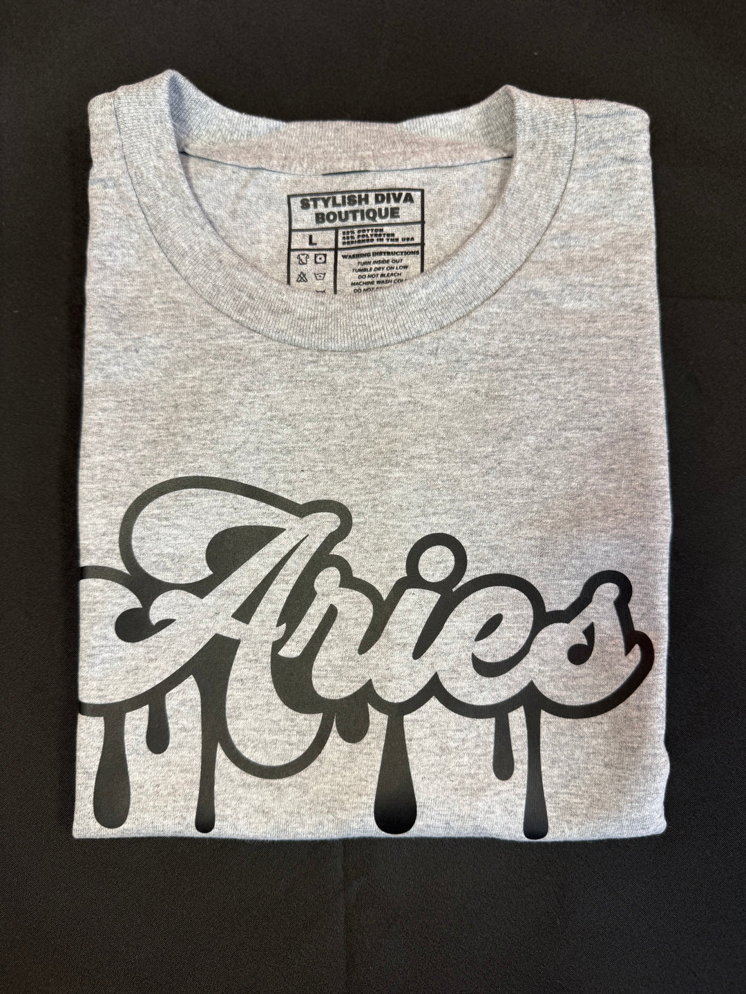 Aries Dripping T-Shirt (Black Print)