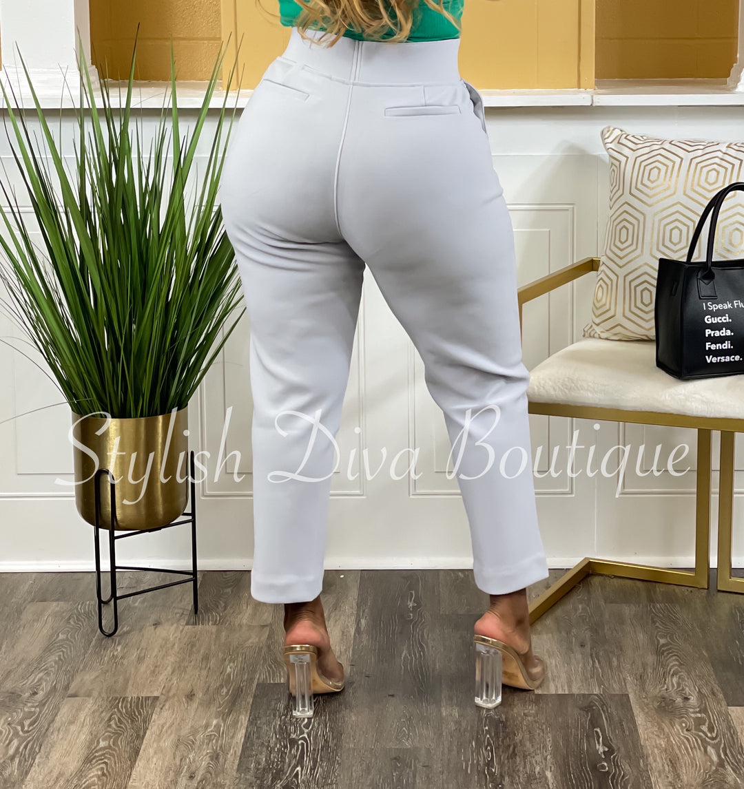 Work It Cropped Pants up to 3XL (Lt Grey)