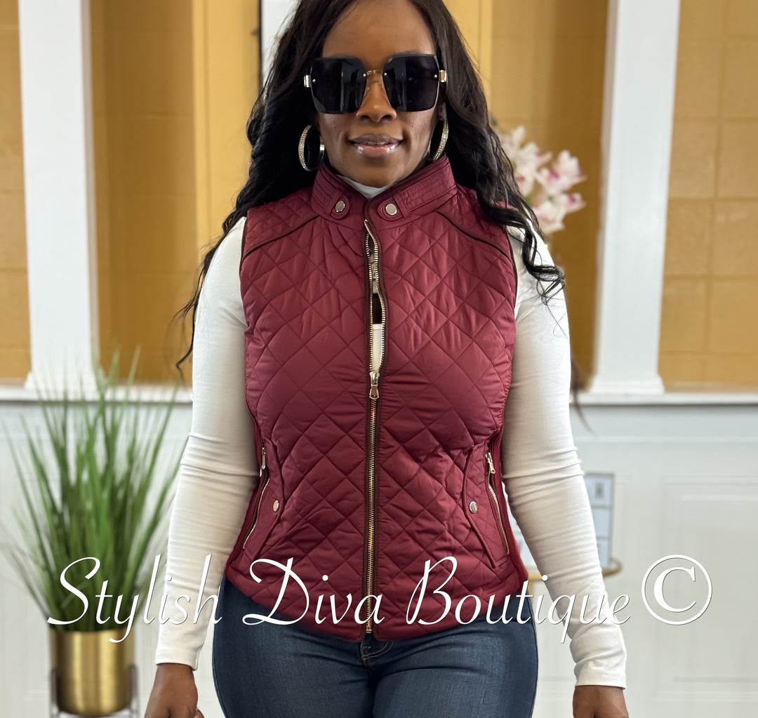 Rowan Quilted Padded Vest up to 2XL (Wine)