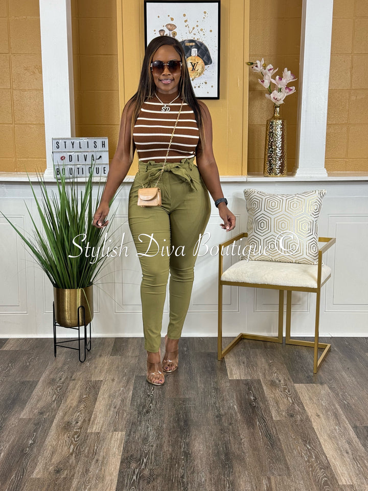 Luxe Diva Pants (Moss Green)