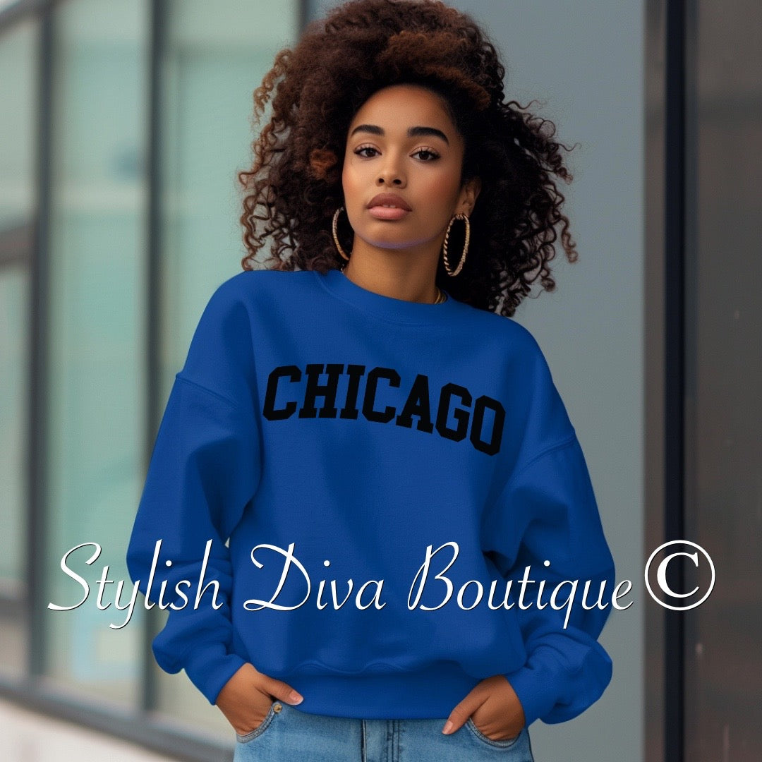 Chicago Sweatshirt Only up to 3XL (Black Print)