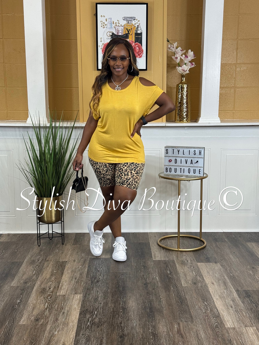 Bold Instincts Biker Set (Mustard/Leopard)