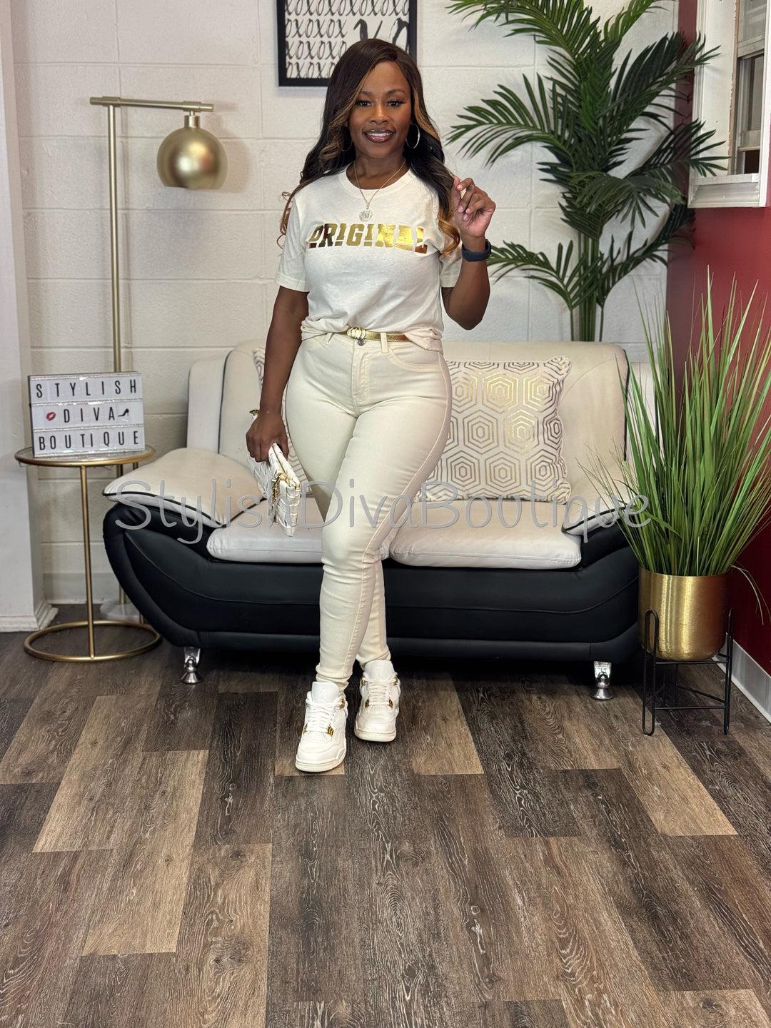 ORIGINAL Signature Graphic Tee (Champagne Cream)