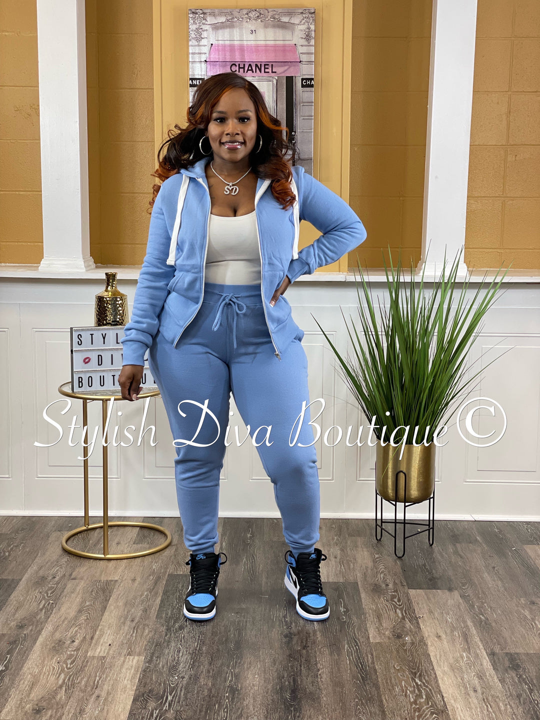 Relaxed Mode Hoodie/Jogger Set up to 3XL (Powder Blue)