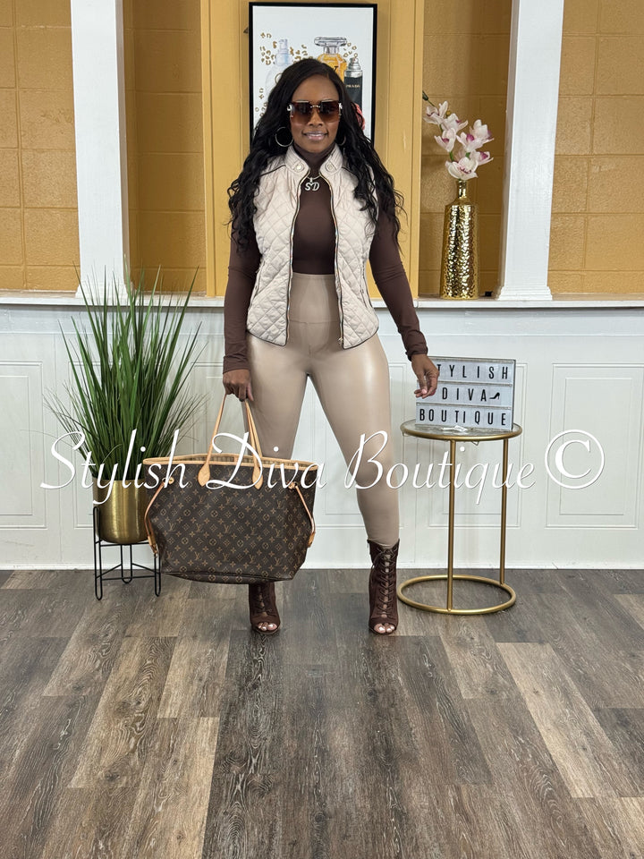 Rowan Quilted Padded Vest up to 2XL (Pale Taupe)