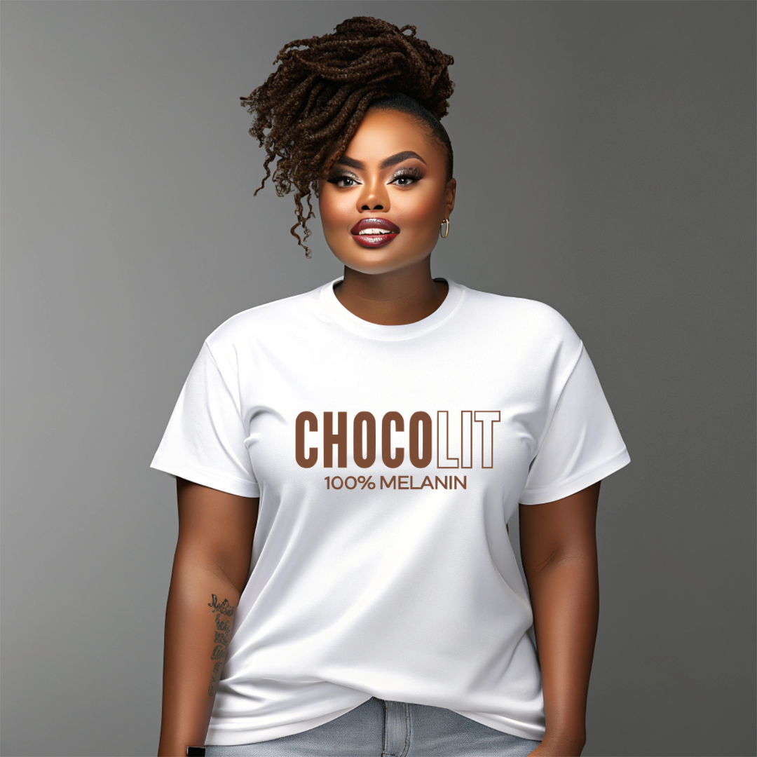 100% Chocolit Graphic Tee (Brown Print)