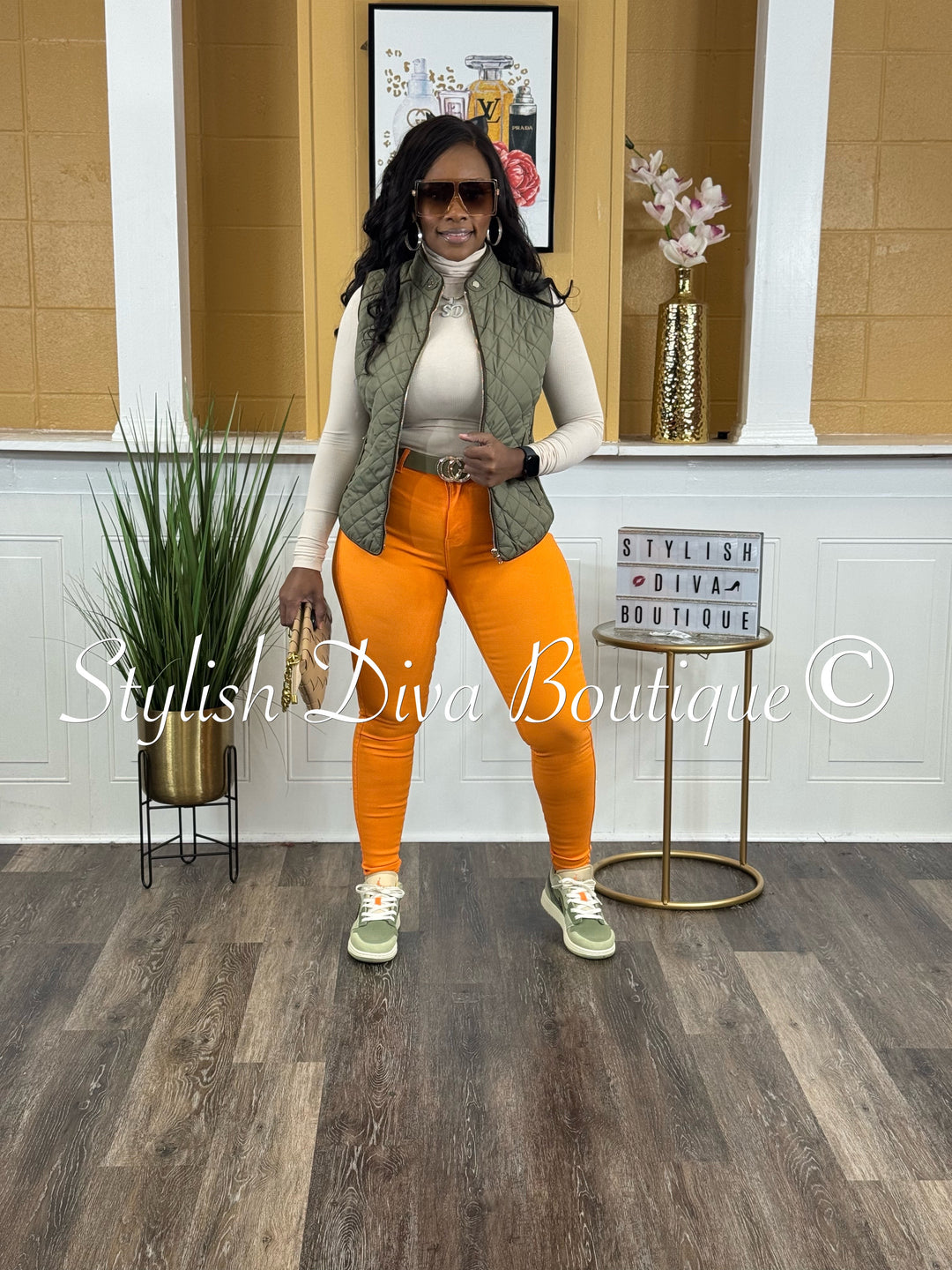 Rowan Quilted Padded Vest up to 2XL (Lt Olive)