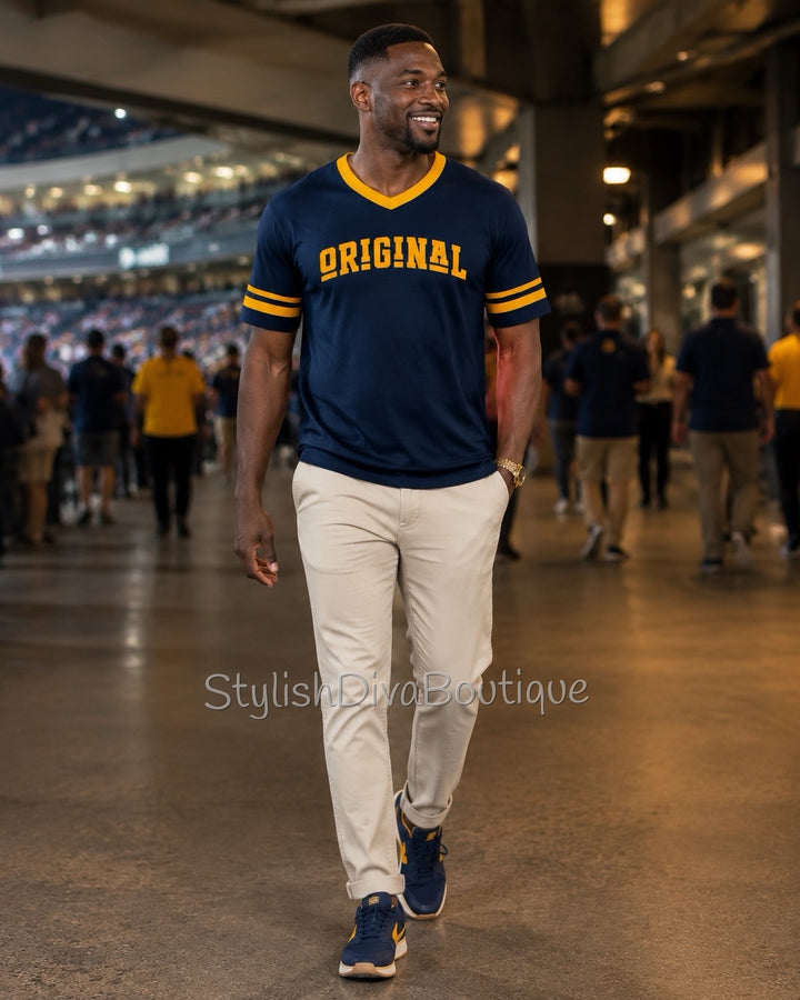 ORIGINAL Varsity Tee (Navy/Gold)