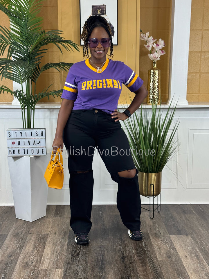 ORIGINAL Varsity Tee (Purple/Gold/White)
