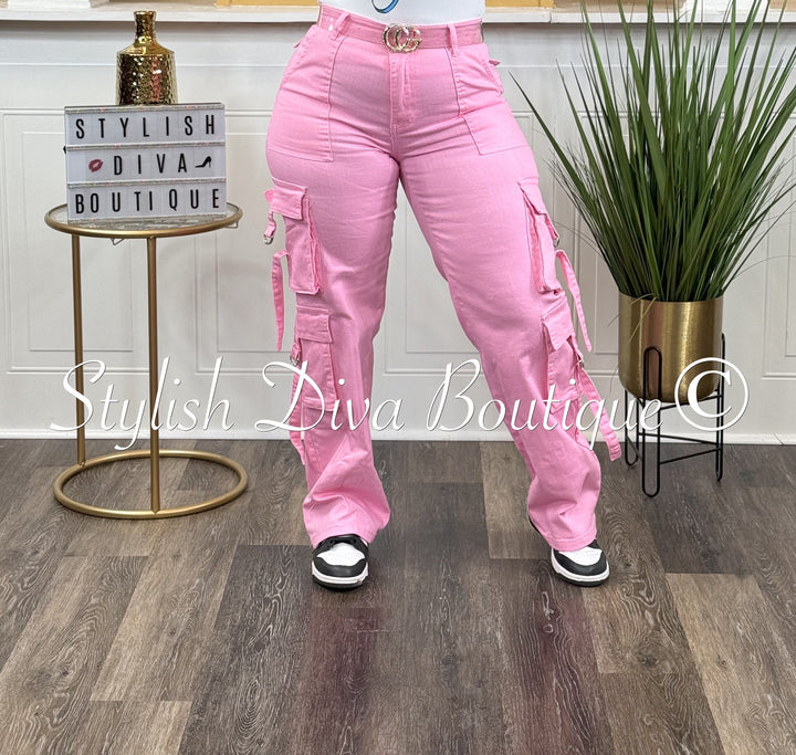 Ready or Not Cargo Pants (Pink)