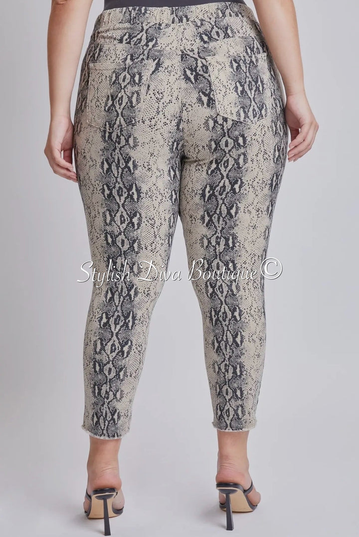 Snake Charmer Ankle Joggers up to 3XL (Taupe/Black)