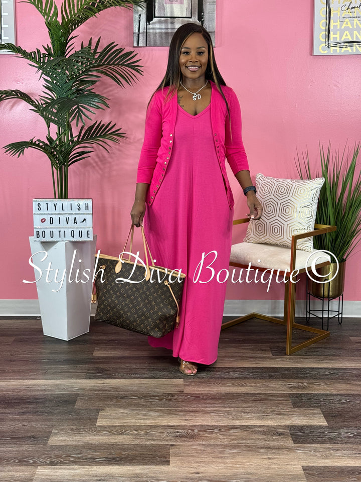Penelope Maxi Dress Set (Pink)