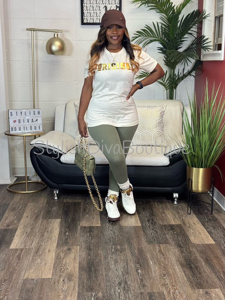 Luxe Cotton Leggings (Light Olive)