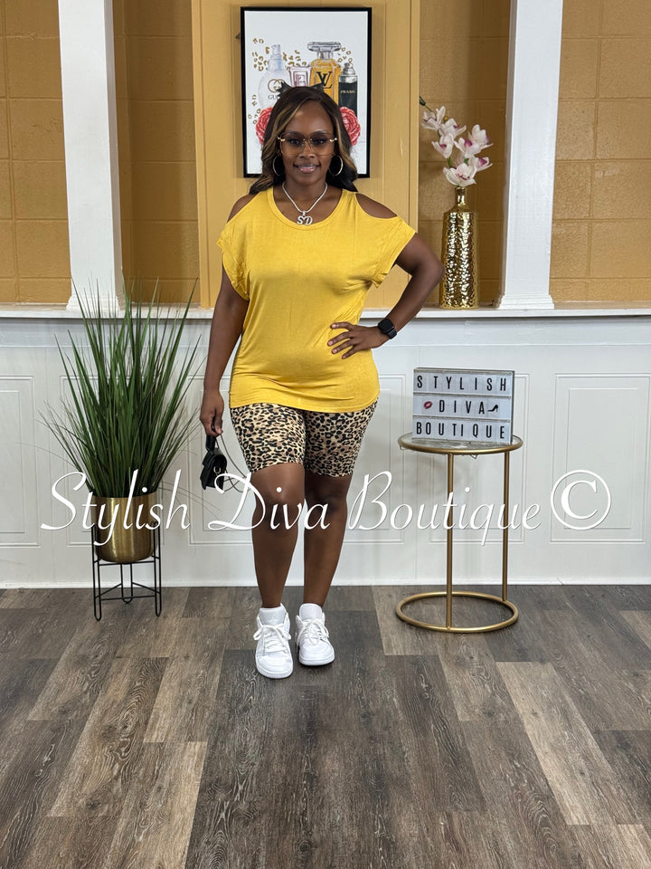 Bold Instincts Biker Set (Mustard/Leopard)