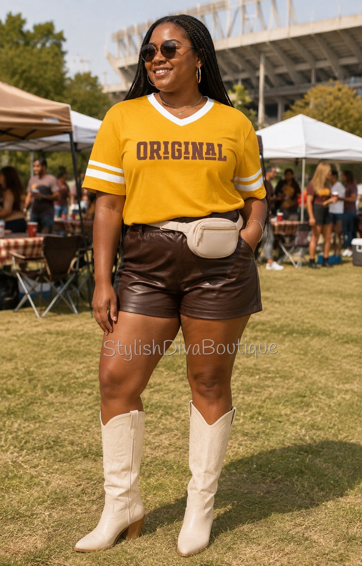 ORIGINAL Varsity Tee (Gold/Brown)