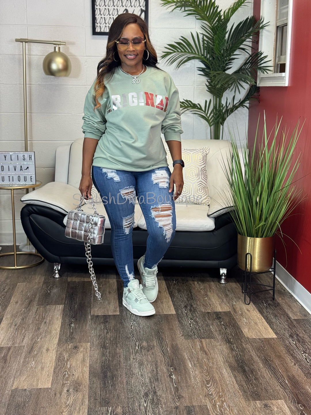 ORIGINAL Signature Sweatshirt Only up to 3XL (Metallic Silver Print)