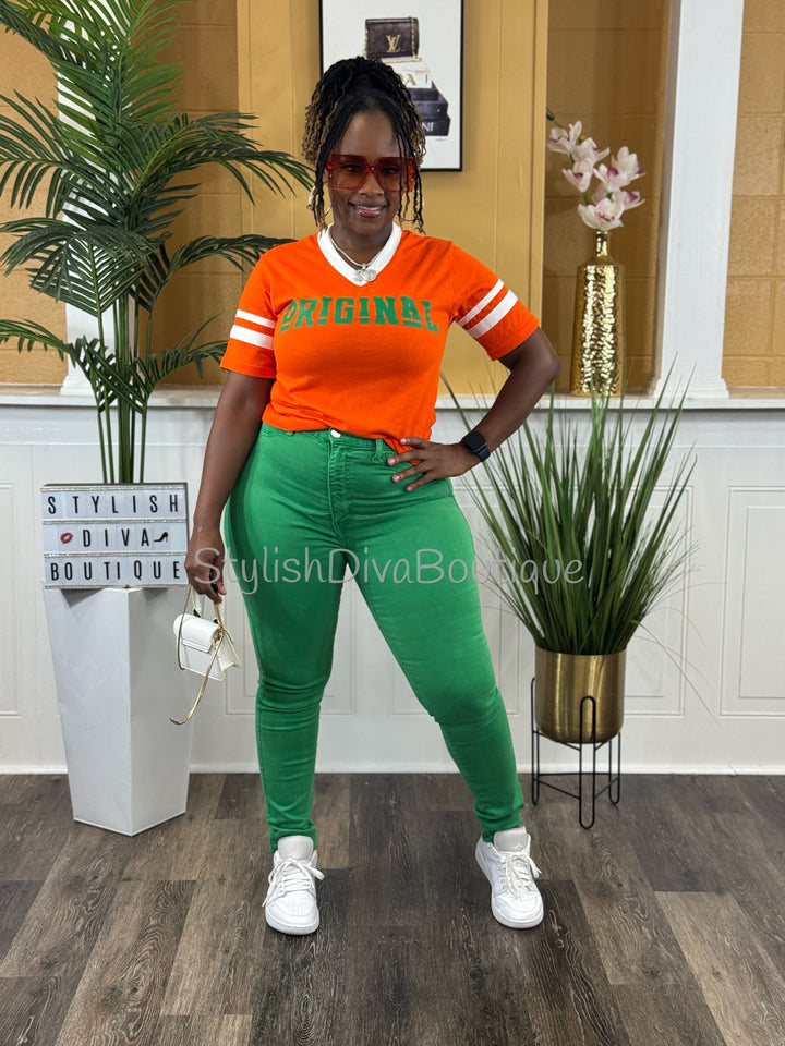 ORIGINAL Varsity Tee (Orange/Green)