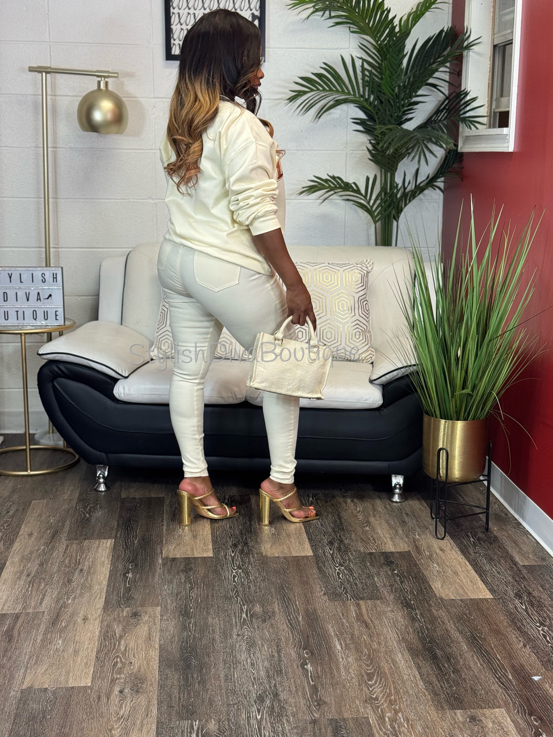 So Curvy Signature Skinny Jeans up to 2XL (Cream)