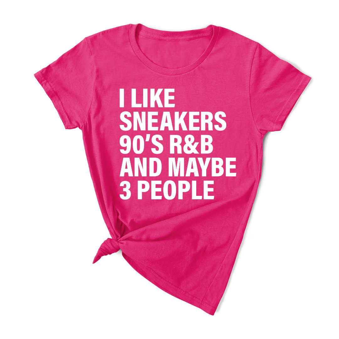 I Love Sneakers & 3 People T-Shirt (White Print)