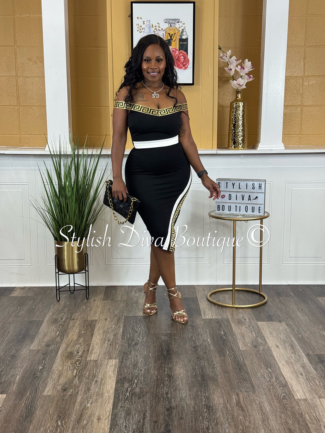 Golden Rule Midi Dress (Black)