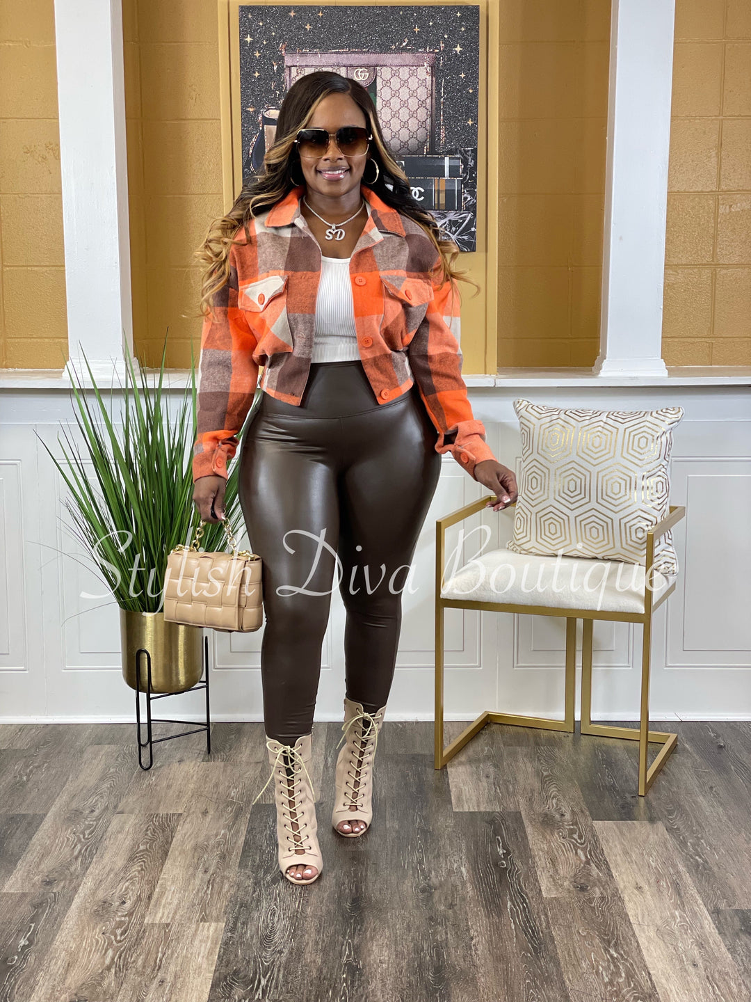 Faux Leather Leggings up to 3XL (Chocolate) Faux Leather Leggings up to 3XL (Chocolate)