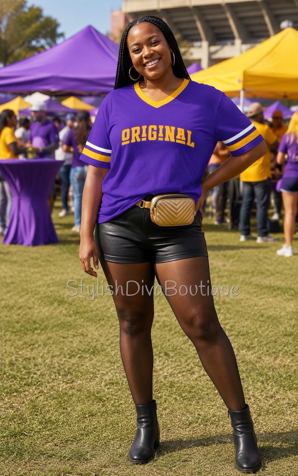 ORIGINAL Varsity Tee (Purple/Gold/White)