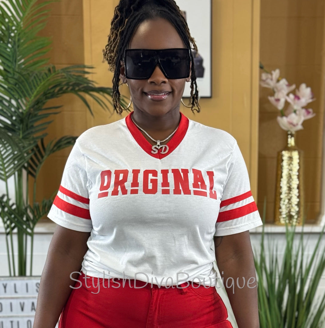 ORIGINAL Varsity Tee (White/Red)