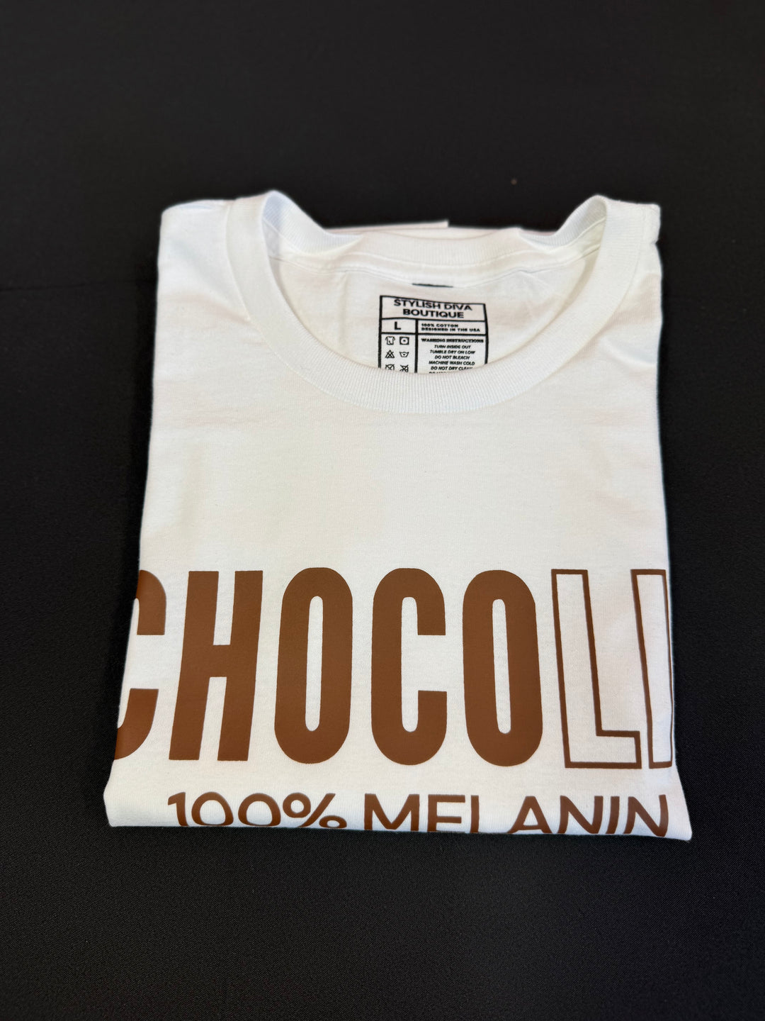 100% Chocolit Graphic Tee (Brown Print)