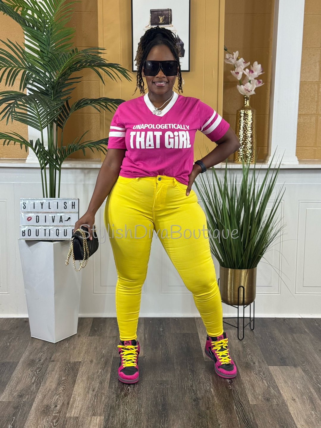 So Curvy Stretch Skinny Jeans up to 2XL (Yellow)