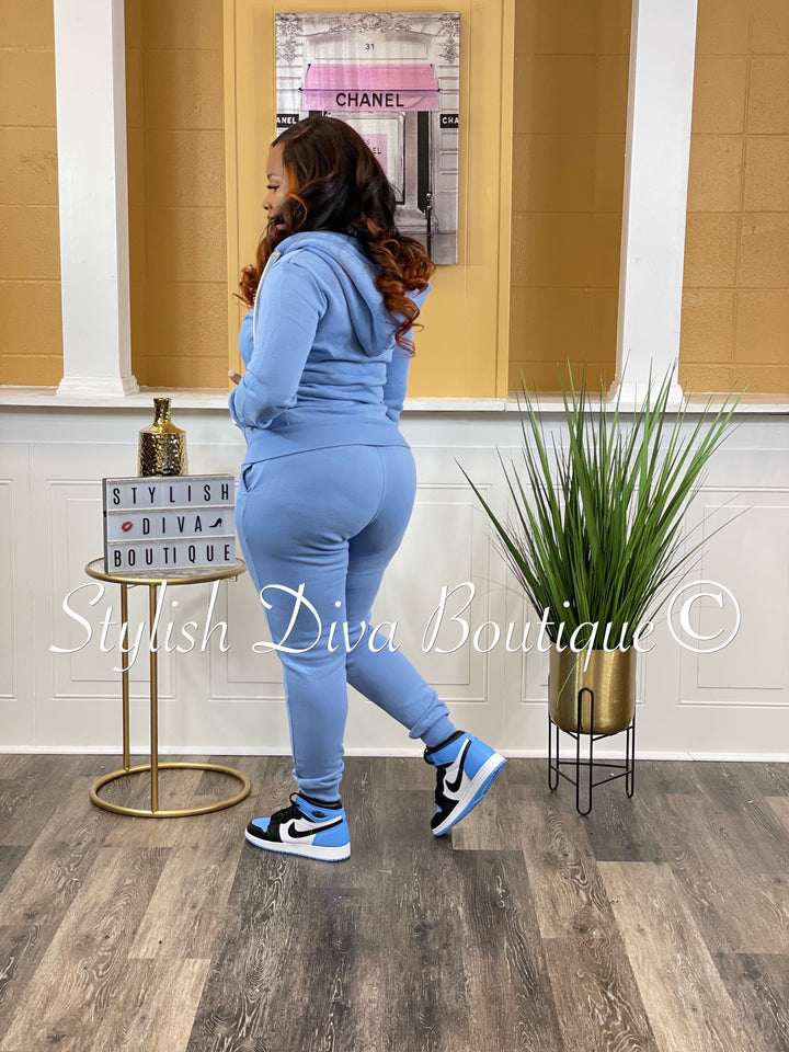 Relaxed Mode Hoodie/Jogger Set up to 3XL (Powder Blue)