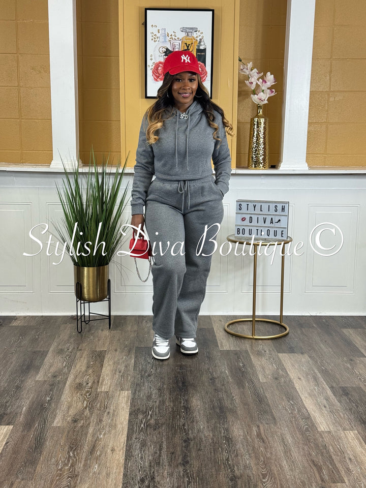 Comfort Mode Pullover Fleece Set (Charcoal Heather Grey)