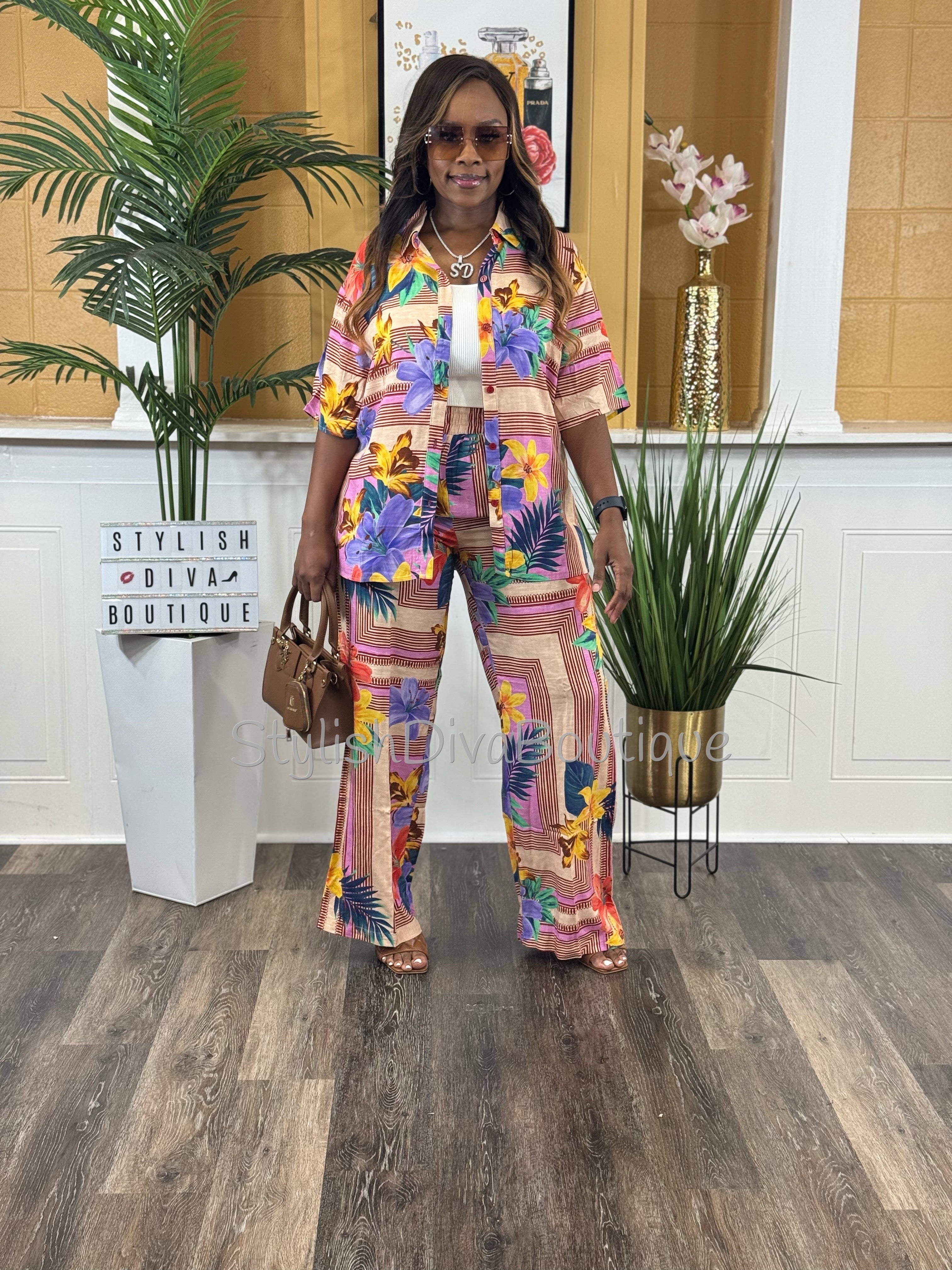 Island Escape Pants Set – Stylish Diva Boutique