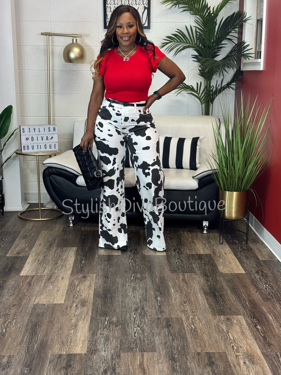 Evermore Puff Sleeve Sweater Top (Red)