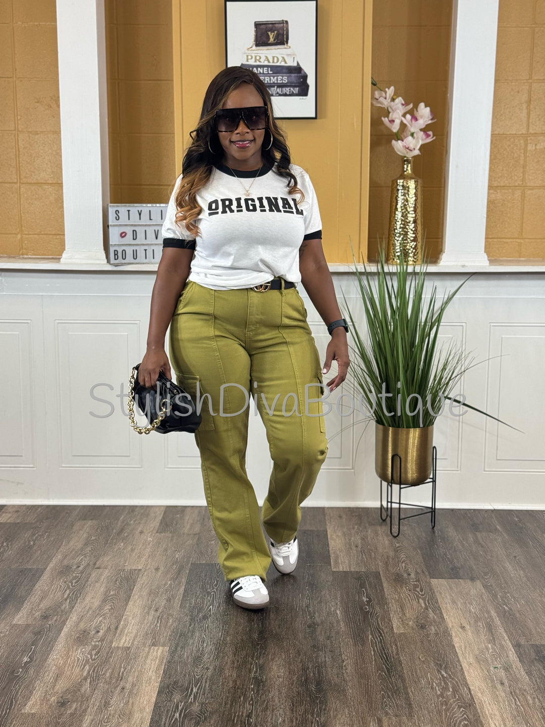 ORIGINAL Ringer Tee (White/Black) (Black Print)